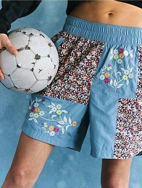 FP Movement by Free People Pants - FP Movement by Free People Prime Time Floral Patchwork Shorts Large